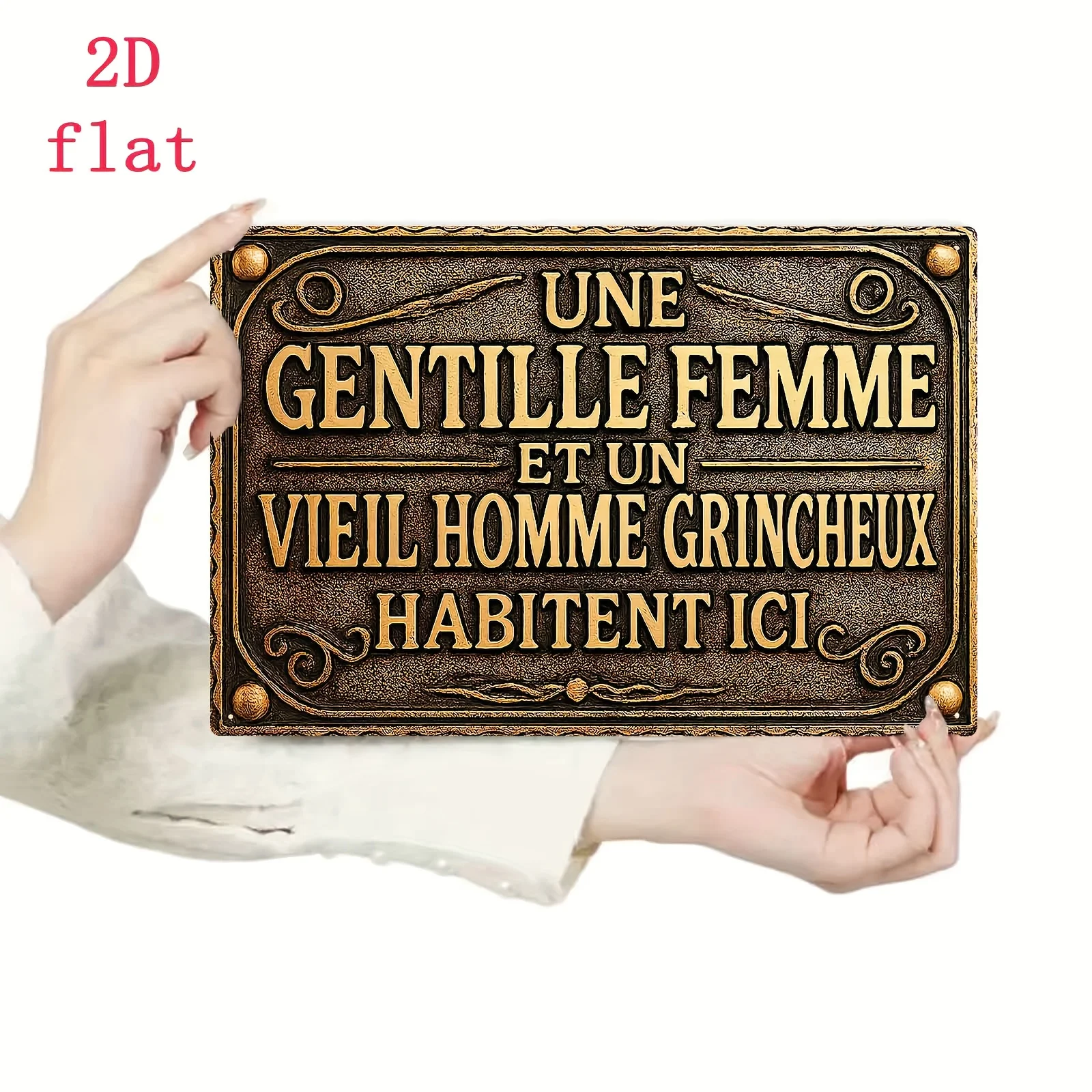 Letrero de hierro francés Vintage para decoración del hogar, decoraciones de patio, "La dama suave y la vieja obstinada para hombre", 1 ud.