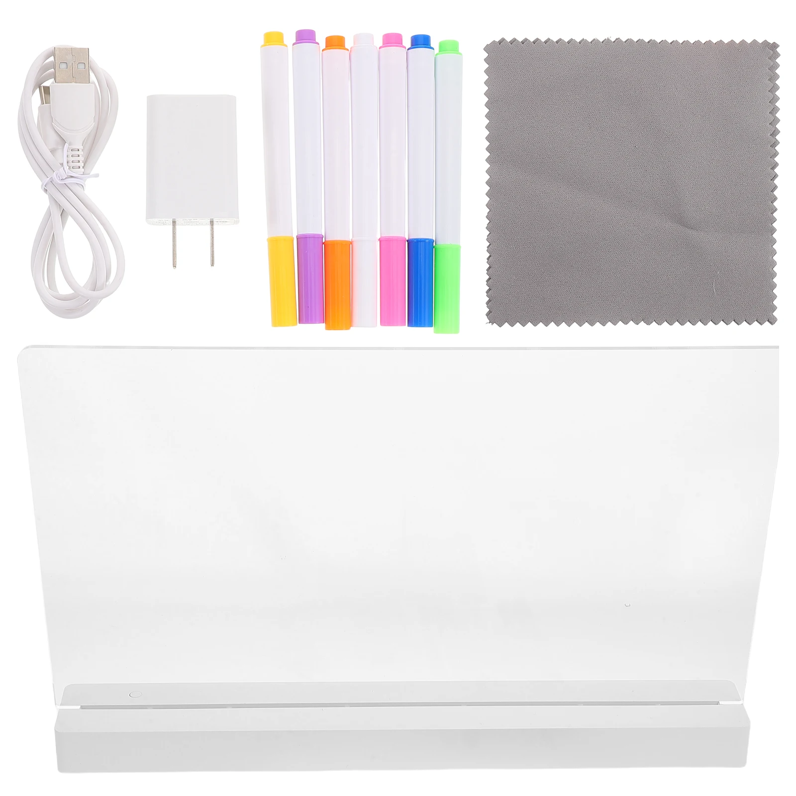 

Fluorescent Board Erasable Marker Cafe Sign Light up Transparent Acrylic Retail Display Whiteboard Desk Mini Led Panel