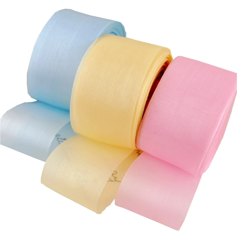 4cm Glowing Satin Ribbon for DIY Bows, 25Yds Craft Ribbon for Hair Accessories, Kids Hair Bows, Shiny Fabric Trimmings