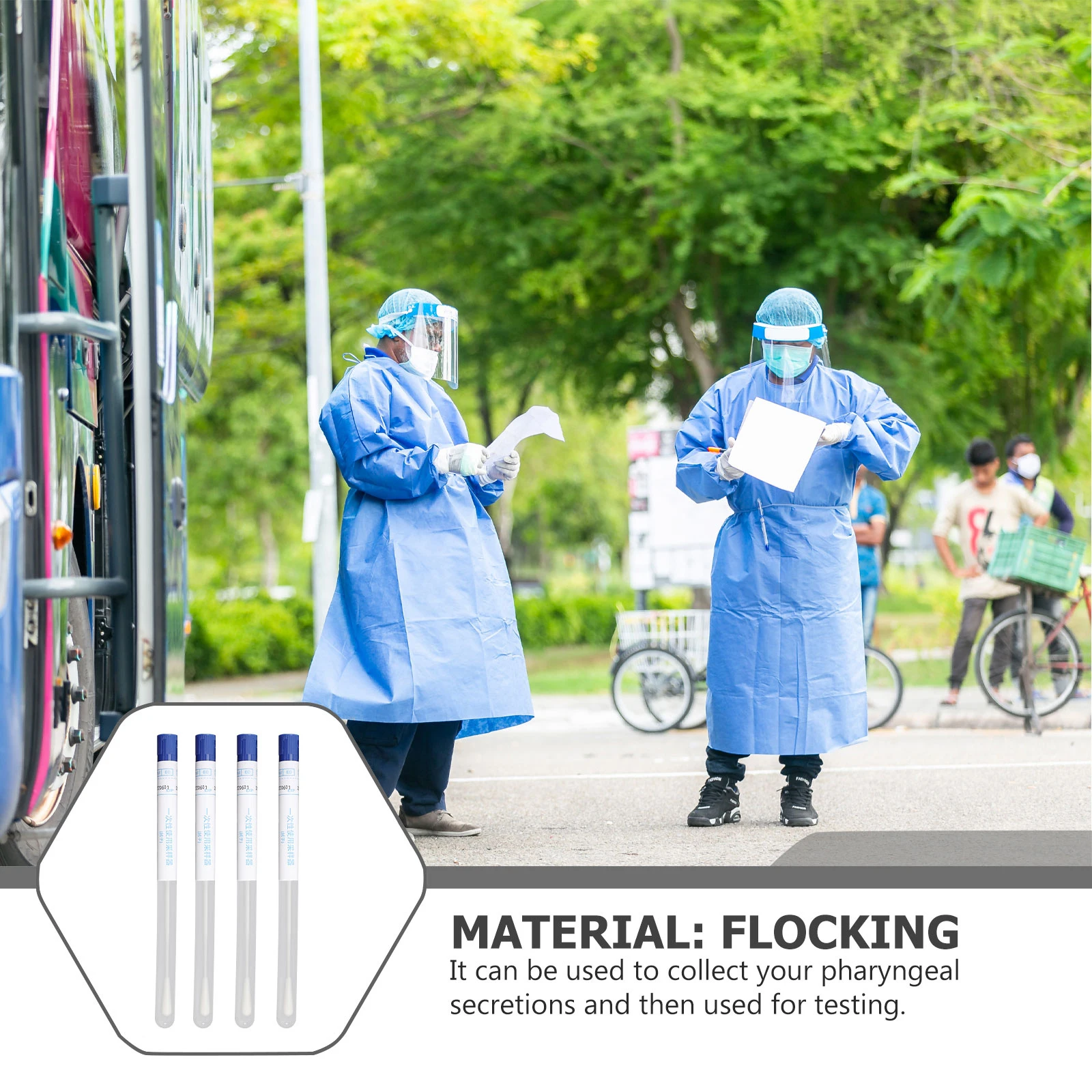

Disposable Flocking Nasopharyngeal Swabs Sampling Specimen Detection Supplies Hospital Testing Equipment Nose Swab Kit For