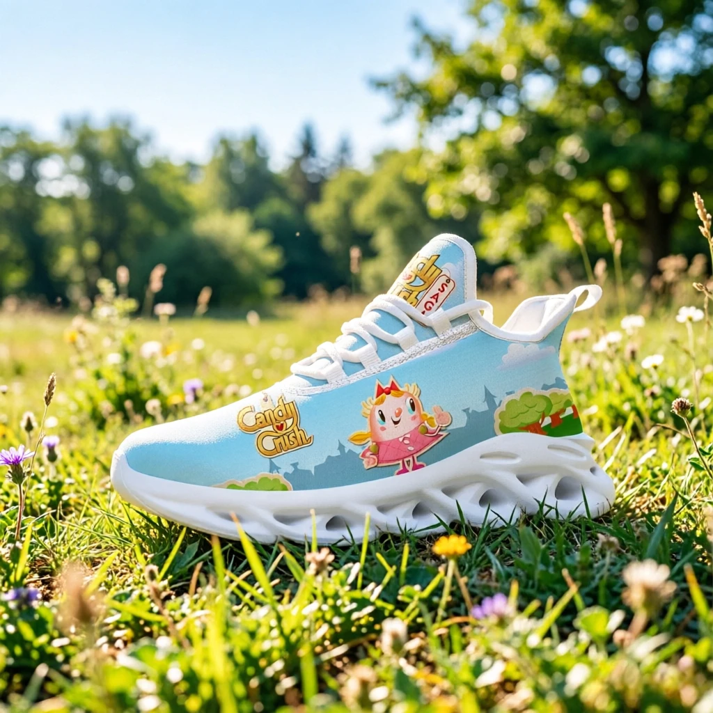 

Candy Crush Saga Custom Low Top Sneakers, Sweet Candy Game Print, Lightweight Breathable Casual Shoes, Unisex Daily Commute