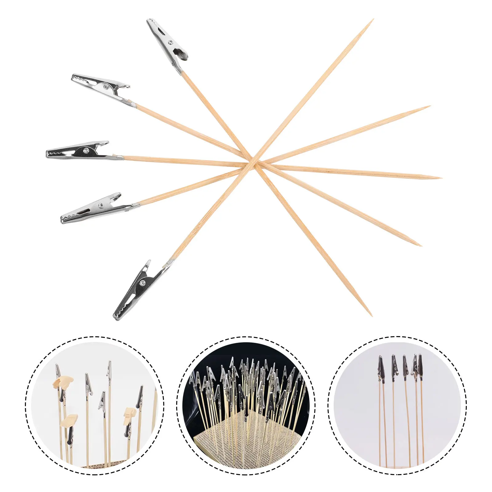 20Pcs Alligator Clamp Set Wood Stainless Steel Mini Clips for DIY Painting Craft Fixing Tool Holder Alligator Clip