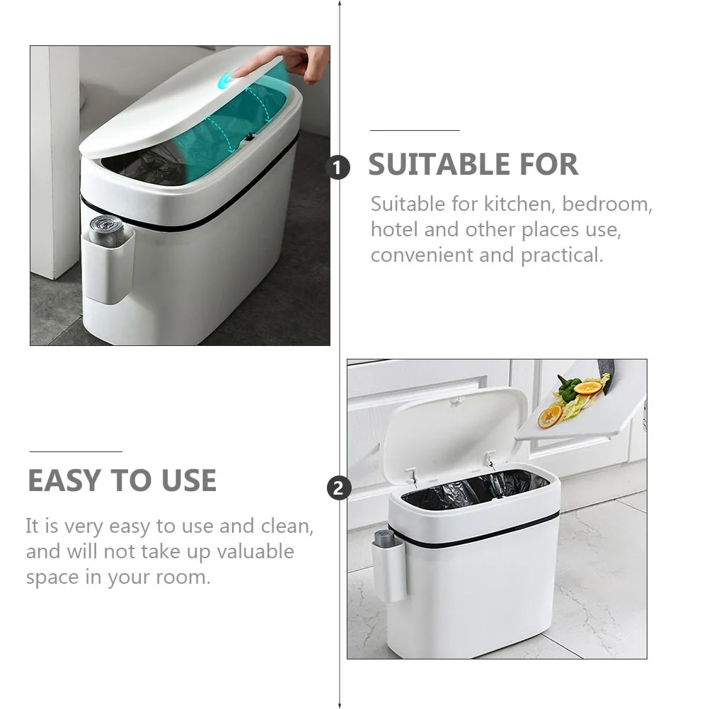 

Household Kitchen Trash Can Large Capacity Press Cover Garbage Bin for Bathroom Bedroom Toilet Rubbish Bin Convenient Storage