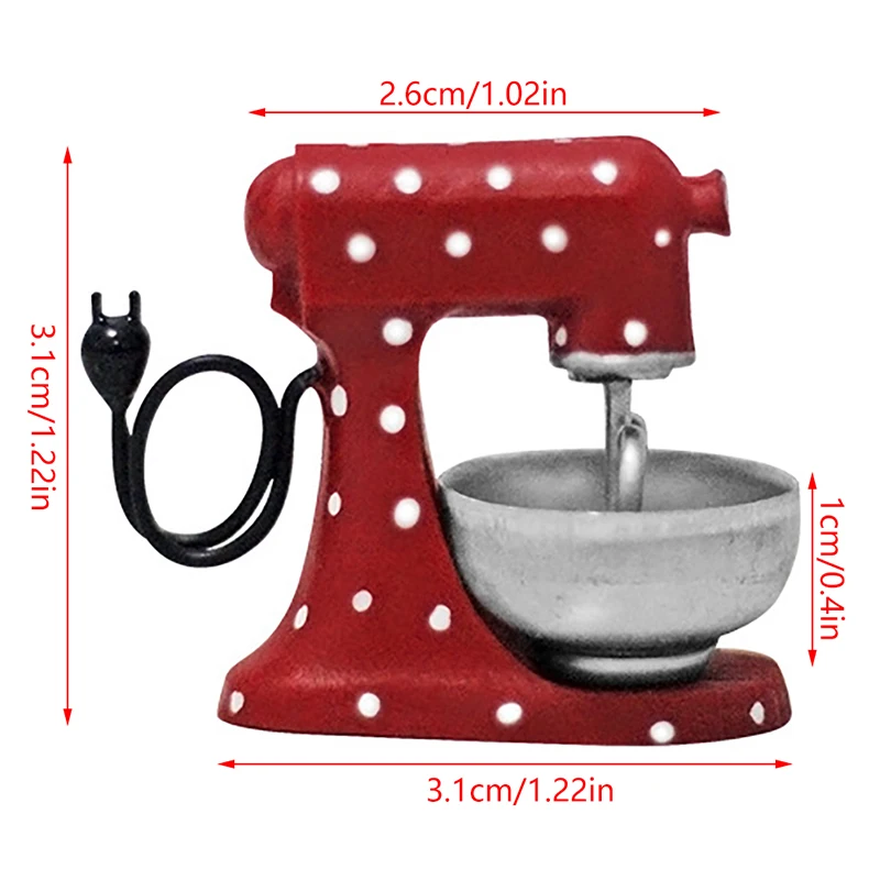 1:12 Dollhouse Miniatuur Simulatie Kerst Rode Mixer Blender Model Kerst Scène Ornament Keuken Decor Speelgoed