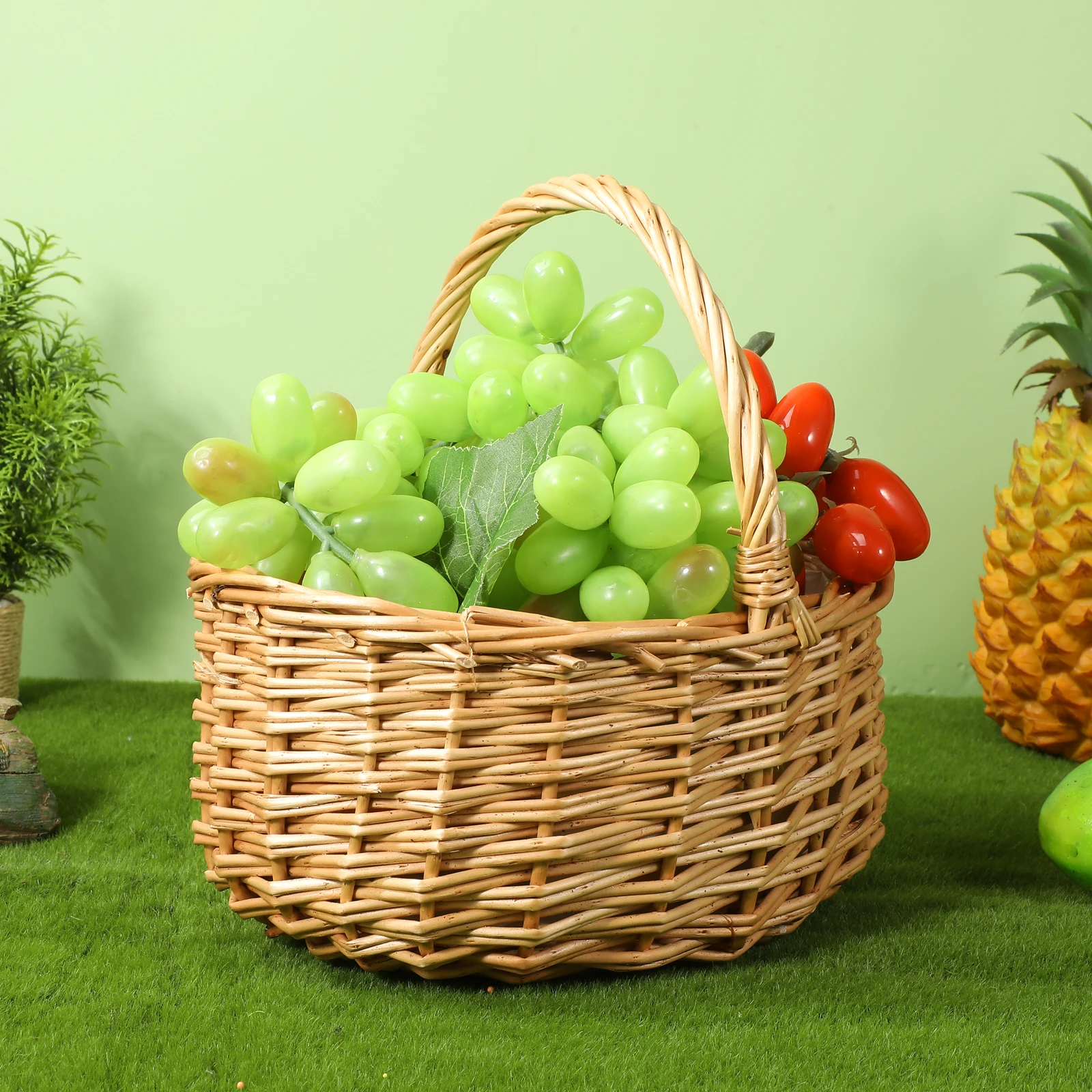 

Easter Flower Basket Handwoven Rattan Wicker Storage Basket For Home Decor Lightweight Natural Atmosphere Household