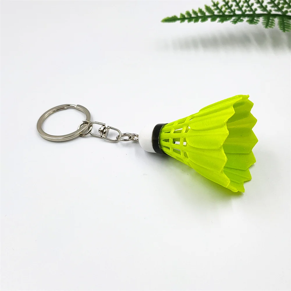 Creative 3D Mini Badminton Pendant Keychain Cute PVC Shuttlecock Keyring Bag Hanging Ornament Car Trinket Sport Fans Gift Charms