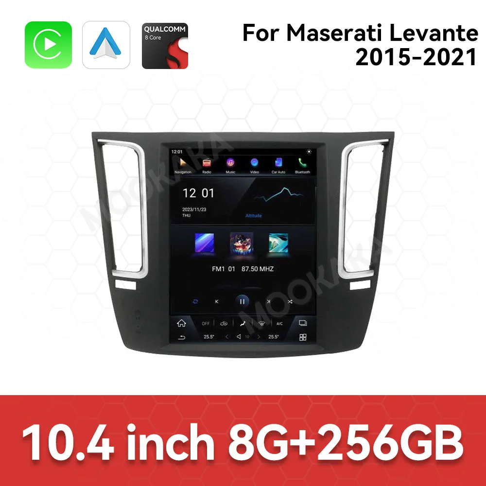 

10,4-дюймовый автомобильный радиоприемник для Maserati Levante 2015-2021 с Android Auto, GPS-навигацией, мультимедиа, видео и стереосистемой