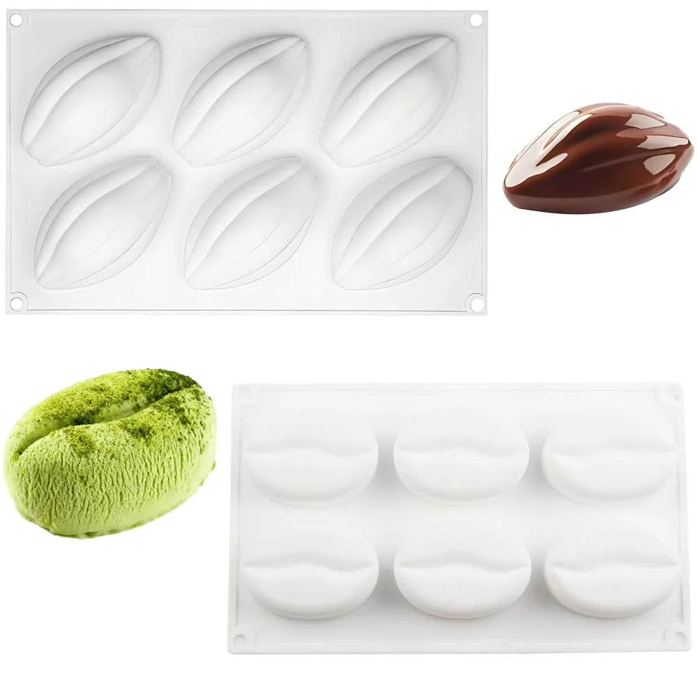 Cocoa Beans Silicone Molds for Mousse, Coffee Beans Silicone Candy Molds For Chocolate Candy Mousse Cake Topper Decorating