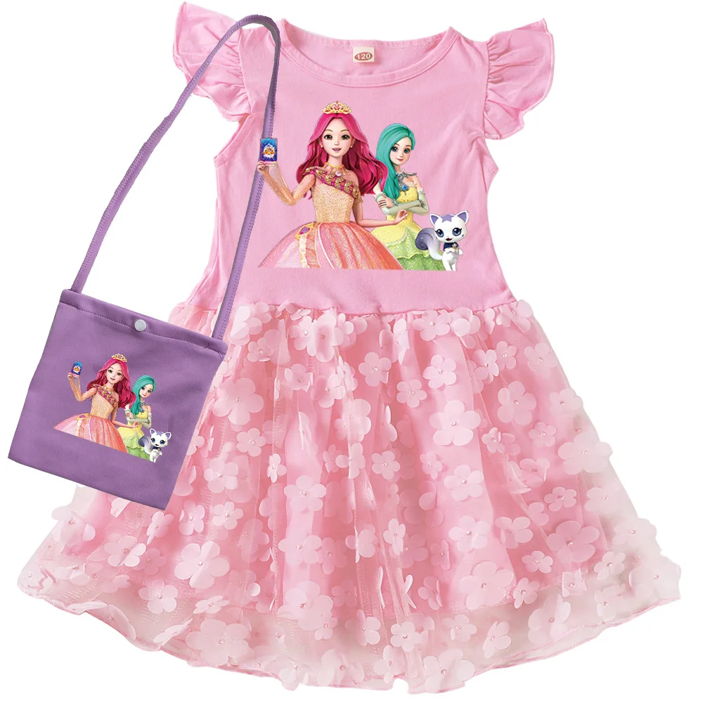 Anime Secret J-Jouju Dress Kids Short Sleeve Casual Dresses Baby Girls Cartoon Jouju Summer Clothing Children Princess Vestidos