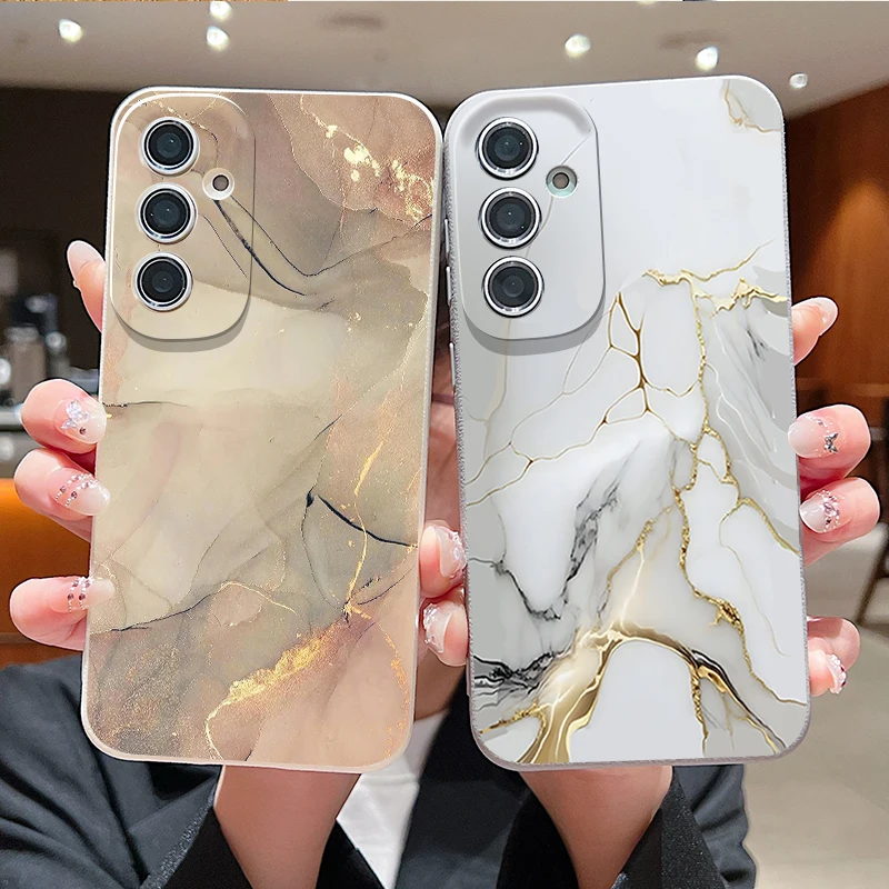 Marble Phone Case For Samsung A57 A17 A56 A36 A16 A55 A35 A15 A54 5G S21 FE S22 S23 S24 Plus S25 Edge S26 Ultra Silicone Cover