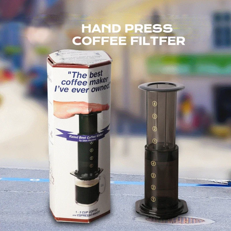 Filter Press Coffee Pot, Hand Press Coffee Maker, Portable Coffee Filter, AeroPress Machine, Cafe Accessories