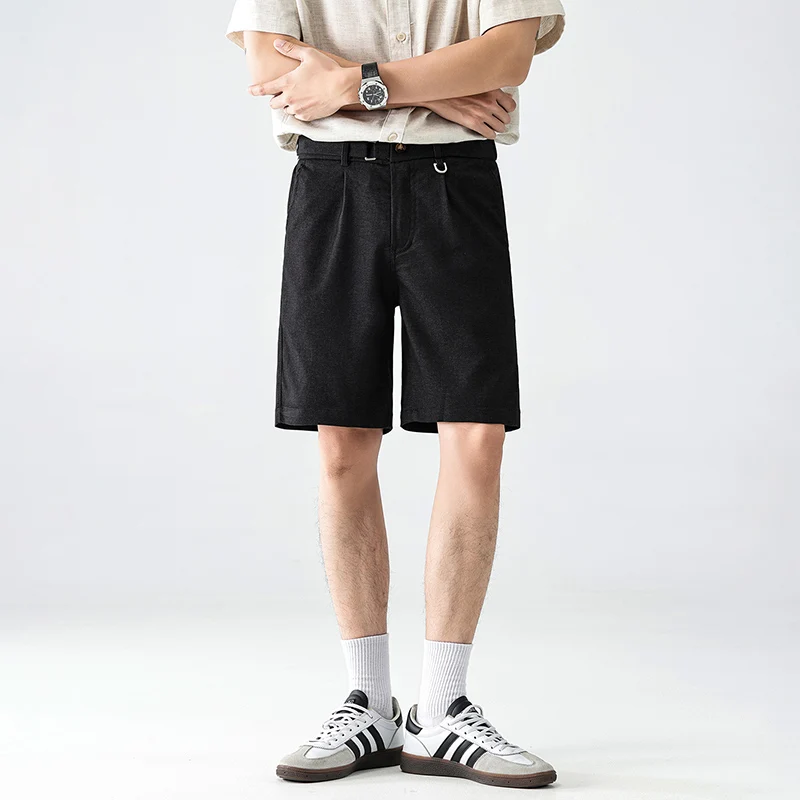 Summer Breathable Shorts Men's Elastic Waist Straight Loose Casual Lightweight Fashion Casual Commute Shorts Pants