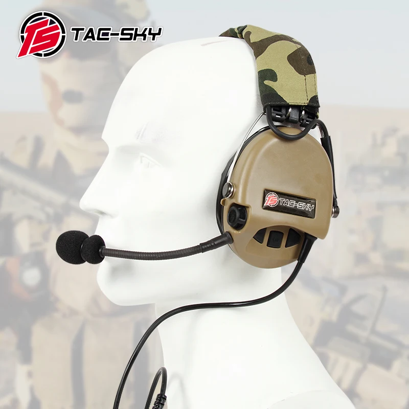 TAC-SKY Tactical Headphones TCI LIBERATOR II Silicone Earmuffs Walkie Talkie Shooting Headphones Outdoor Noise Cancelling Pickup