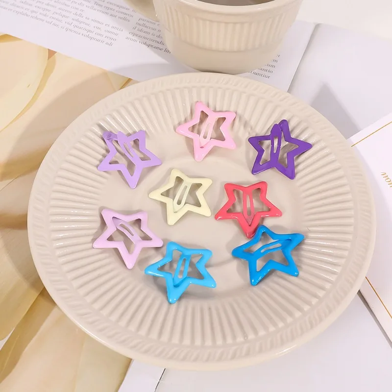 Y2K Star BB Hairpins Girls Lovely Pentagram Hairclip Women Alloy Snap Barrettes Decorative Headwear Jewelry Accessory Headdress