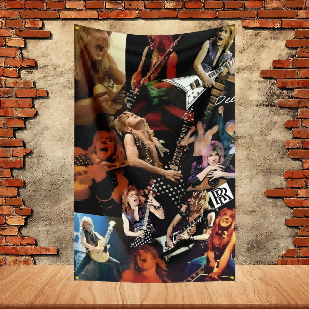 90X150ft Ozzy Osborne With Randy Roades Band Party Flag Polyester Printed Flag Banner Tapestry for Garden Garage Decoration Conc - Detail 1