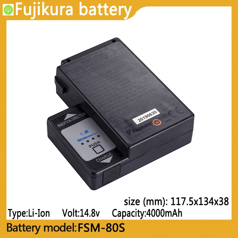 

FSM-80S Cpacity4000mAh. 14.8V li-ion battery, suitable FSM-61S，FSM-601S，FSM-62S,FSM-62, Optical fiber Fusion Splicer