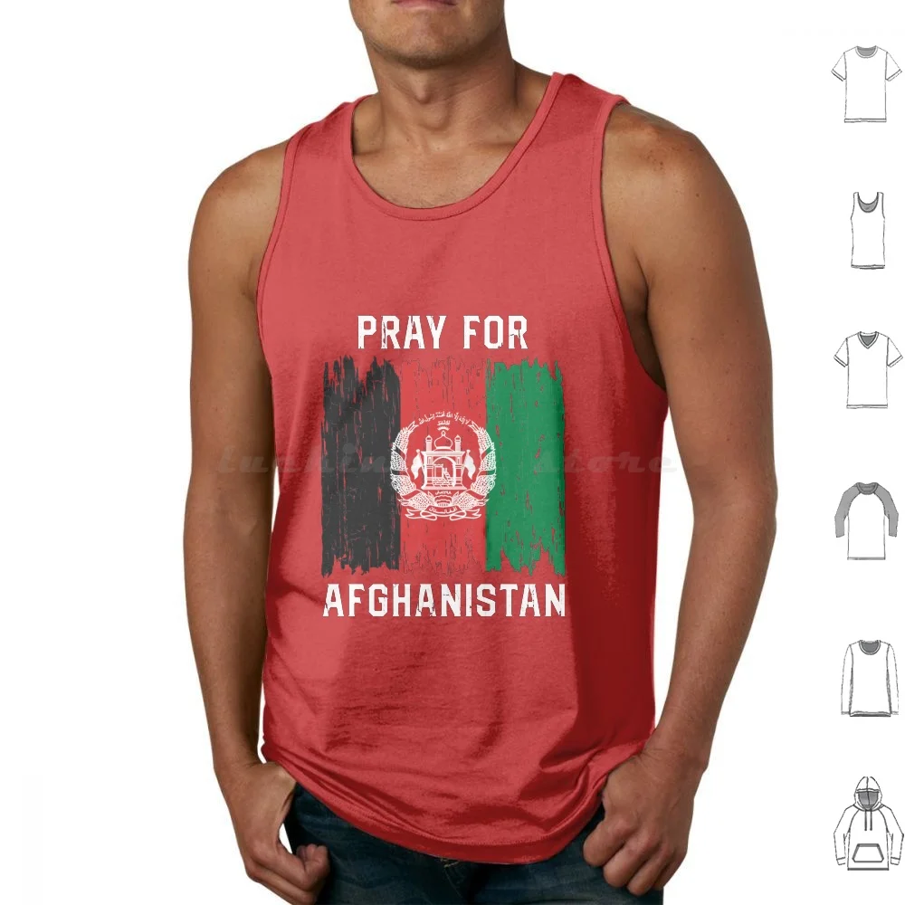 Pray For Afghanistan Afghan Flag Vintage Afghanistan Flag Tank Tops Print Cotton Afghan Flag Afghanistan Flag