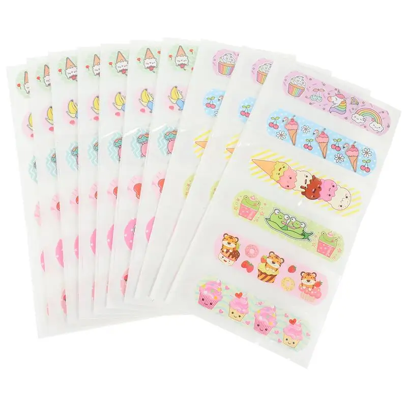 120Pcs Cartoon Wound Patches Injured Wound Patches First Aid Patches Bands Outdoor Wound Patches