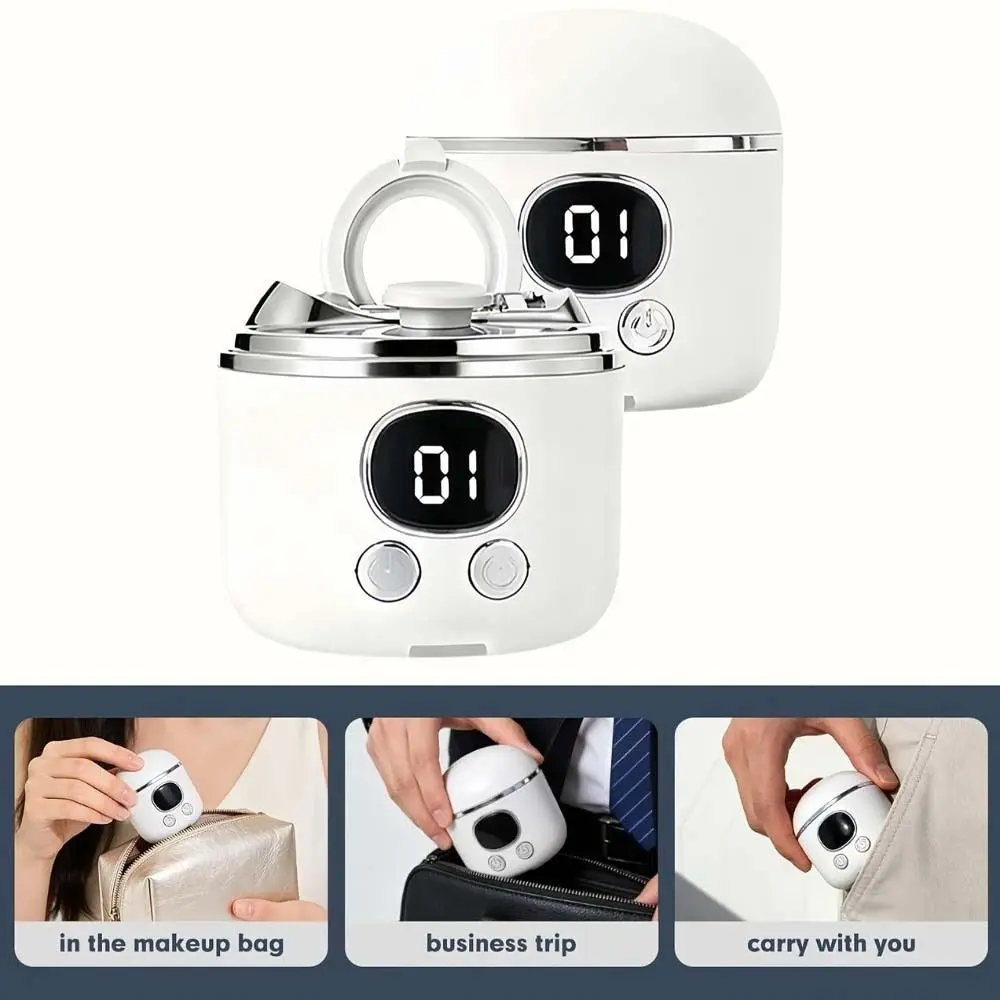 6-In-1 Electric Automatic Nail Clipper 3 Speeds with LED Auxiliary Magnifying Glass Trimmer USB Rechargeable LCD Digital Display