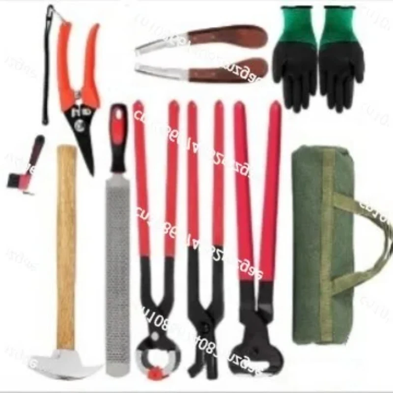 10-Piece Hoof Trimming Tool Set with Nail Clippers and Knives, Professional Horseshoe Trimmer Kit for Hoof Care