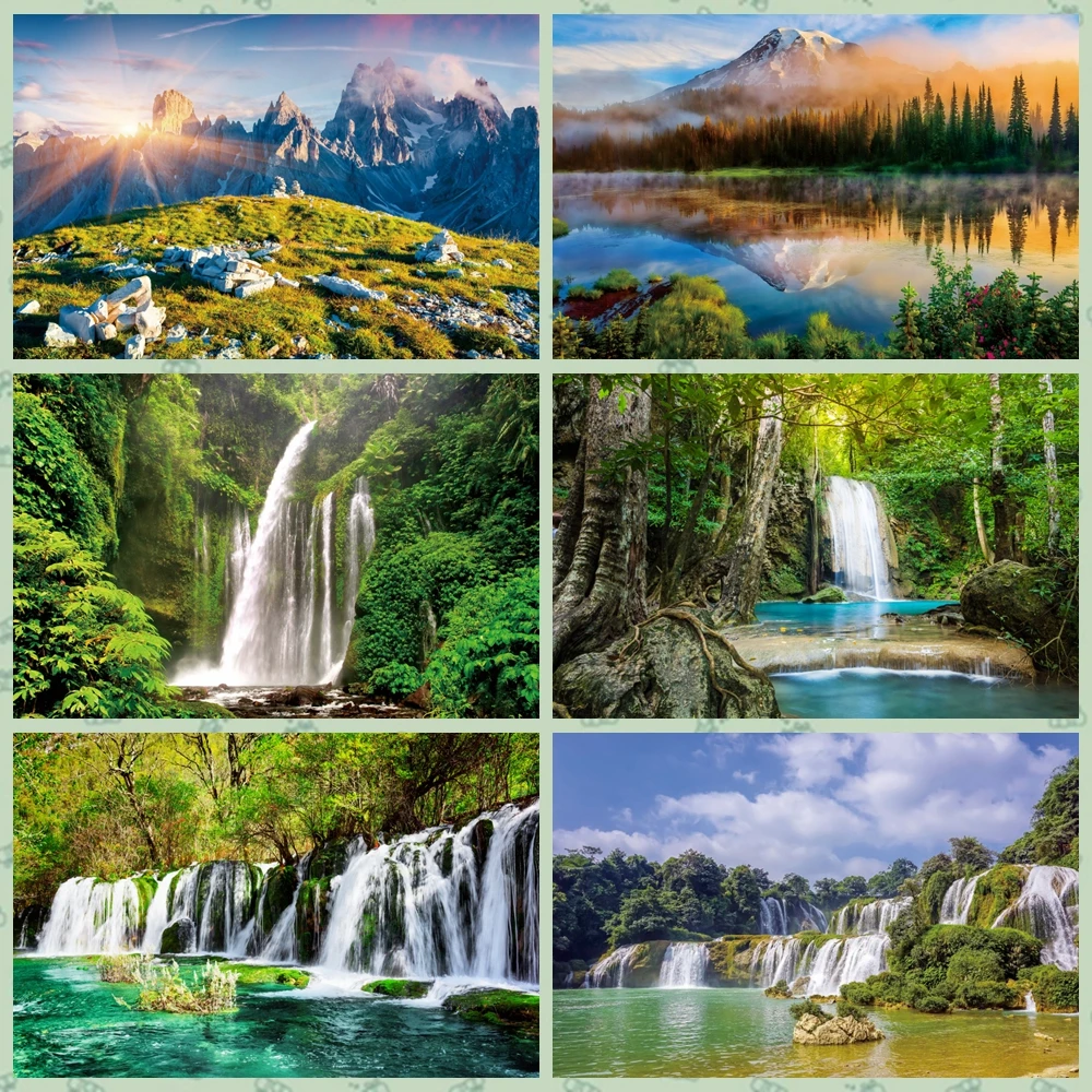 Yeele Nature Landscape Backdrop for Photography Mountains Waterfall Jungle Scenery Photo Portrait Background Studio Decor Props