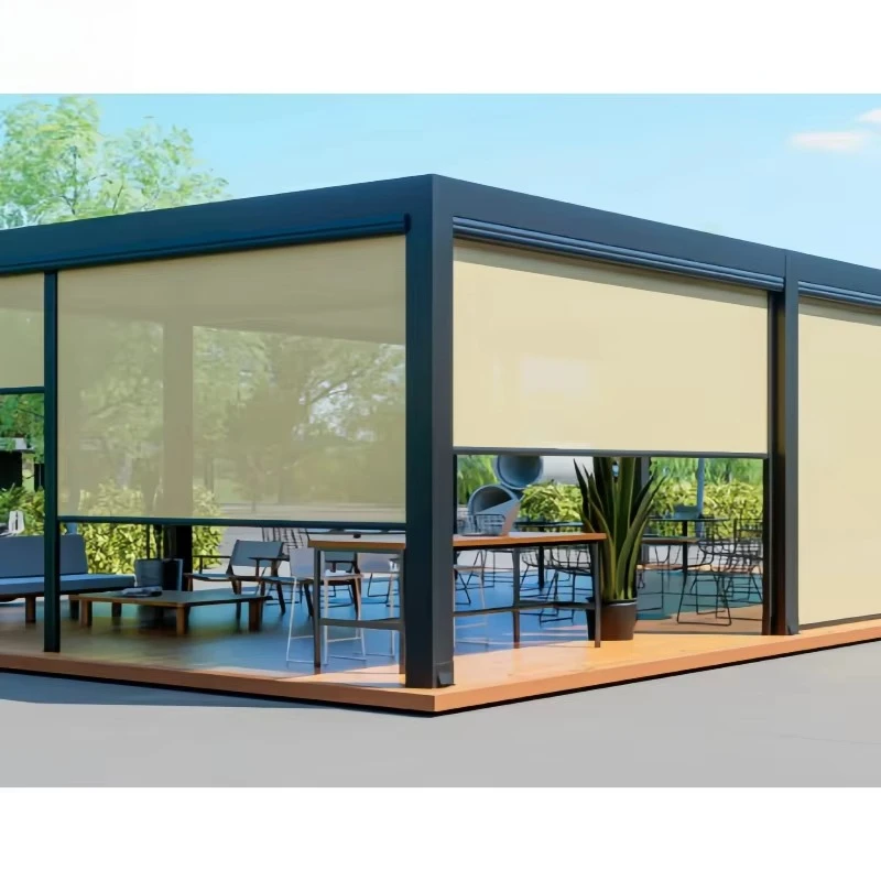 

Customized Outdoor Pergola Window Windproof Roller Blinds Smart Blinds,Shades&Shutters for Patio Outdoor