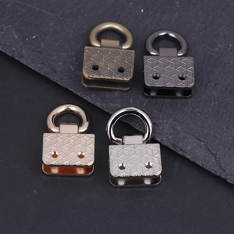 2Pcs Metal Bag Side Edge Hang Buckle Clip With D Rings For DIY Leather Craft Bag Strap Belt Handle Shoulder Crossbody Bag Parts