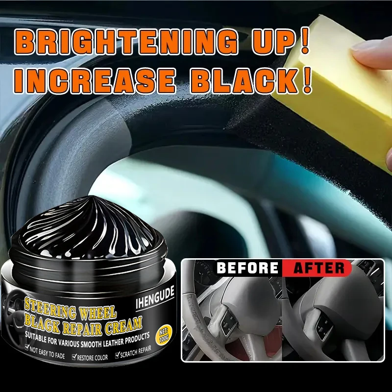 1 Piece 100g Car Interior Renovation Wax - Plastic Parts Update, Interior Glitter Wax, Tire Protection, Black Vehicle Yellowing Repair and Nano Crystal Layer - Effectively Remove Scratches, Repair Formula, Interior Protection |   Smooth Surface |   Nano Crystal Layer