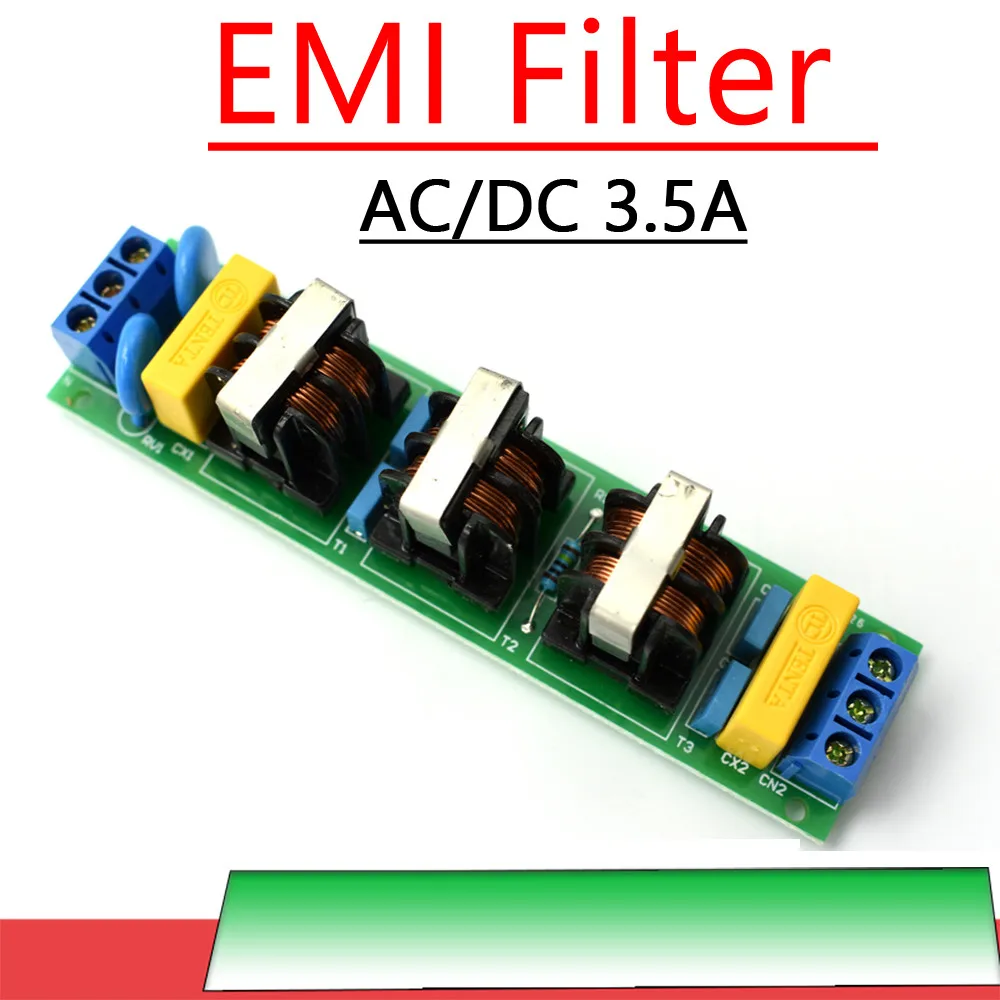 DC/AC 110V 220V 3.5A EMI Power Filter Board EMI Filter Power Purifier Filter Noise Impurities F/ Audio Decoder Amplifier