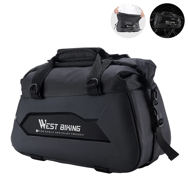 AliExpress West Biking WEST BIKING 13-25L Expandable Bike Trunk Bag MTB Hard Shell Bicycle Rear Carrier Bag Waterproof