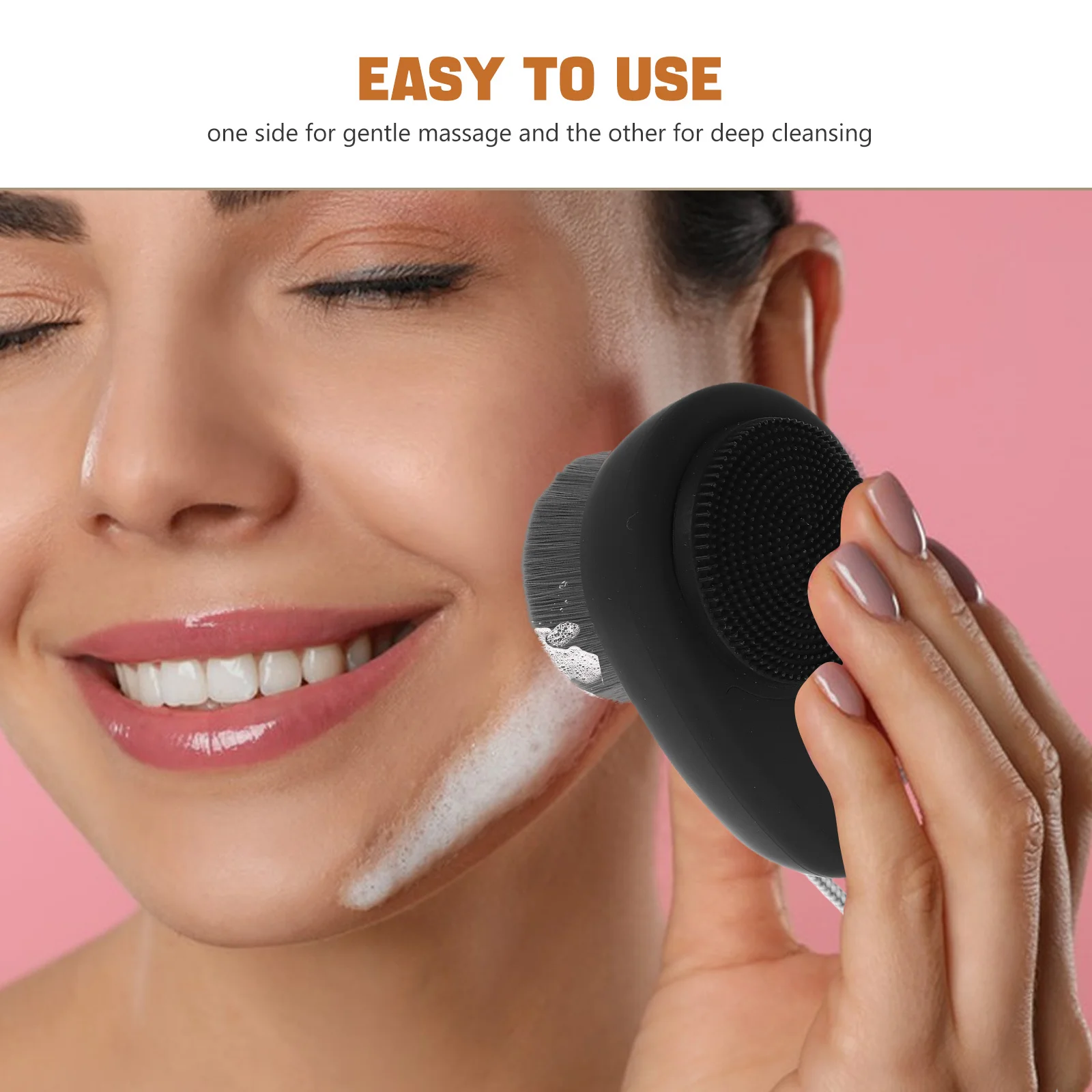 Brosse faciale en Silicone double face, masseur de peau douce, nettoyant pour pores en profondeur, exfoliant, épurateur pour le visage, outil de soins pour la peau sensible