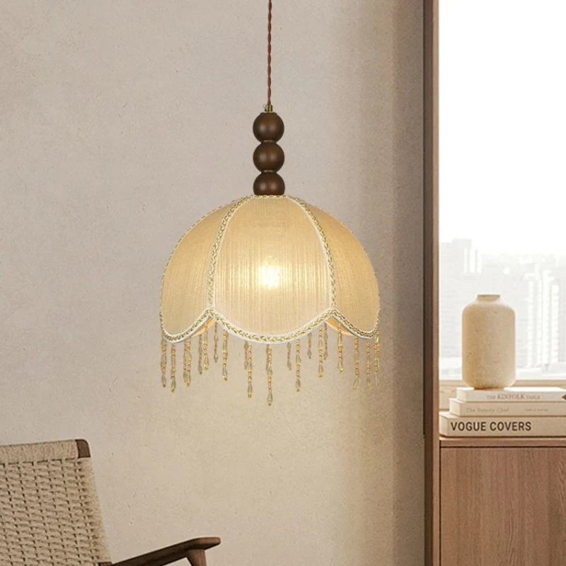 Japanese Style Cotton Linen Material Pendant Lamp Dining Room Homestay Bedroom Lamp Living Room Tea Room Fabric Lighting Fixture