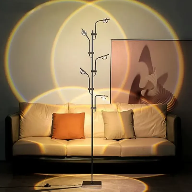 LED Sunset Projection Floor Lamp RGB Corner Light for Living Room Bedroom Home Decoration Ambient Lighting