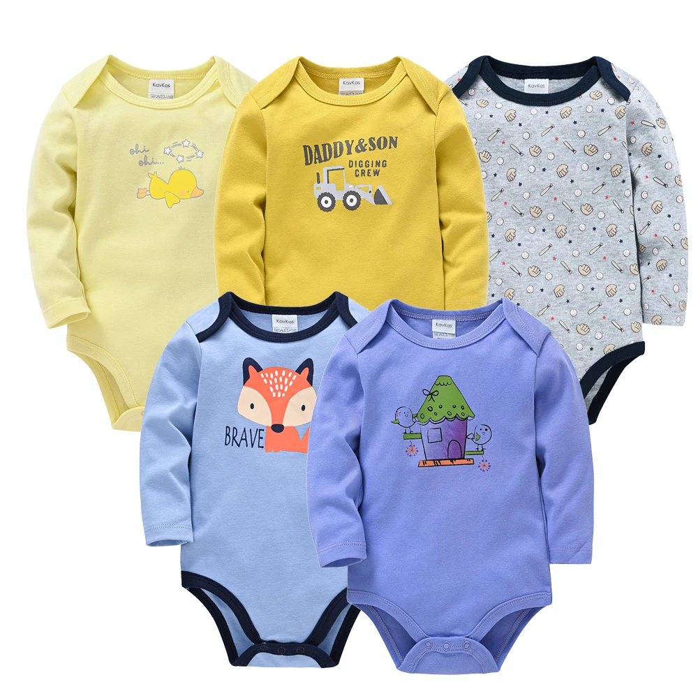 

5PCS Baby Rompers Boys Clothes Girls Roupa De Bebes Blue Elephant Infant Clothes New Born Kids Outfit Jumpsuit Overalls