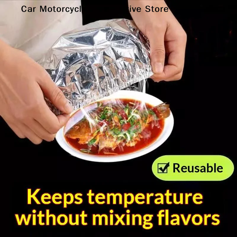 【M】10/20/30/50pcs Aluminum Foil Film Food Cover Food Grade Disposable Food Covers Saran Wrap Fruit Vegetable Fresh-keeping Lids