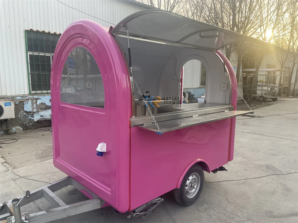 

Coffee Trailer Concession Snack Ice Cream Kiosk Fully Equipments Customize Size Fast Food Truck Trailer