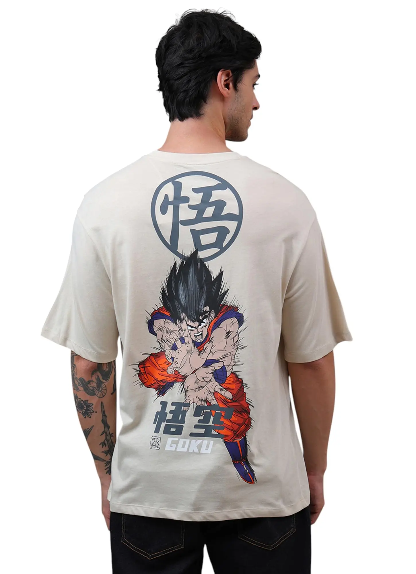 

Free Authority Official Dragon Ball Z Goku Anime Printed Pure Cotton Black Oversized Tshirt for Men Cotton Streetwear Casual