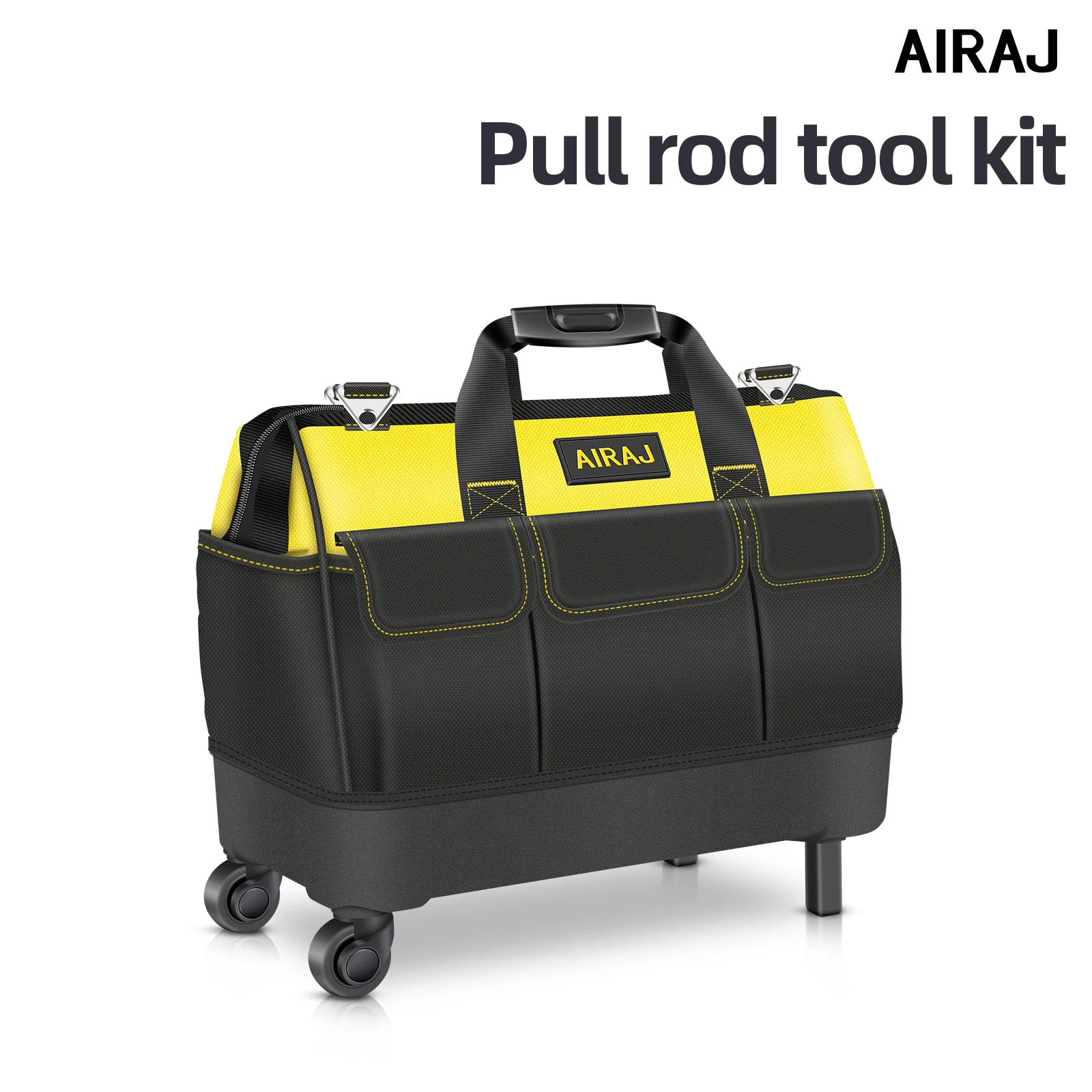 AIRAJ 20" Rolling Tool Box with Wheels & Shoulder Strap Multifunctional Wear Resistant Maintenance Bag Thickened Large Capacity
