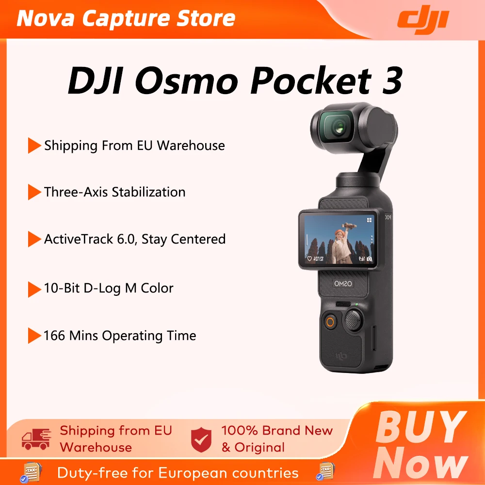 DJI Osmo Pocket 3 - Expédition UE - Capteur puissant de 1 pouce - 4K/120fps - Écran tactile rotatif de 2 pouces - Original DJI Pocket 3