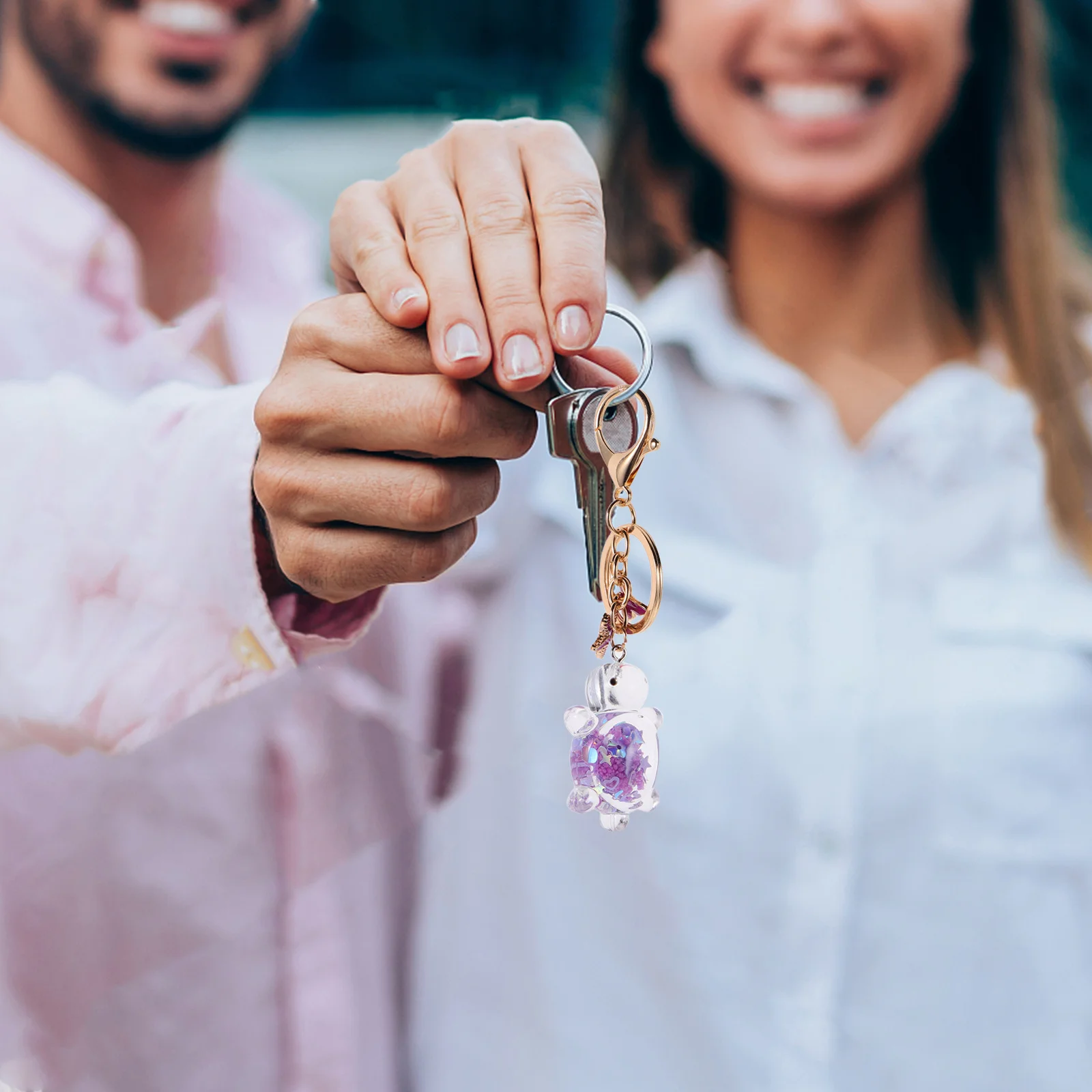 4Pcs Glow Turtle Keychain Sequins Cute Animal Pendant Bag Charm Keyring for Women Backpacks Handbags Night Light Accessory