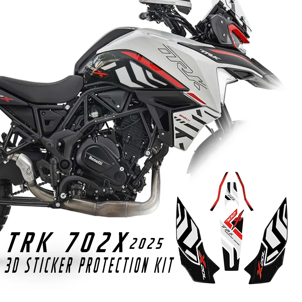 

For Benelli TRK 702X 2025 Sticker TRK 702X Accessories Motorcycle 3D resin protection kit tank pad knee traction pad