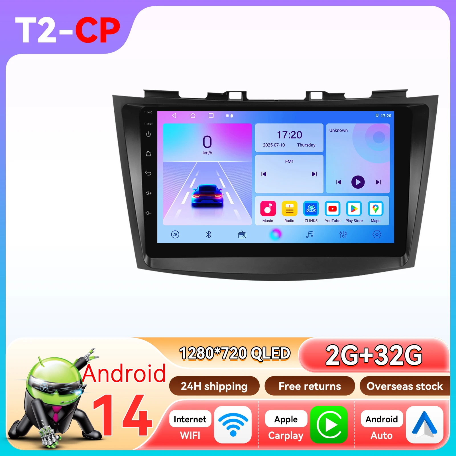 Android Autoradio voor Suzuki Swift 4 2011 - 2015 CarPlay Auto Intelligente systemen Autoradio Multimedia Speler 2din 360 Cam Wifi