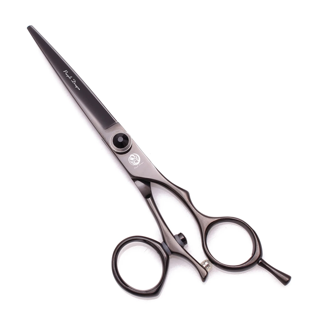Professionelle Friseurschere 5,5" 6" Purple Dragon JP 440C Drehbare Daumenhaarschneideschere Friseur Effilierschere Z9019 – Detail 17