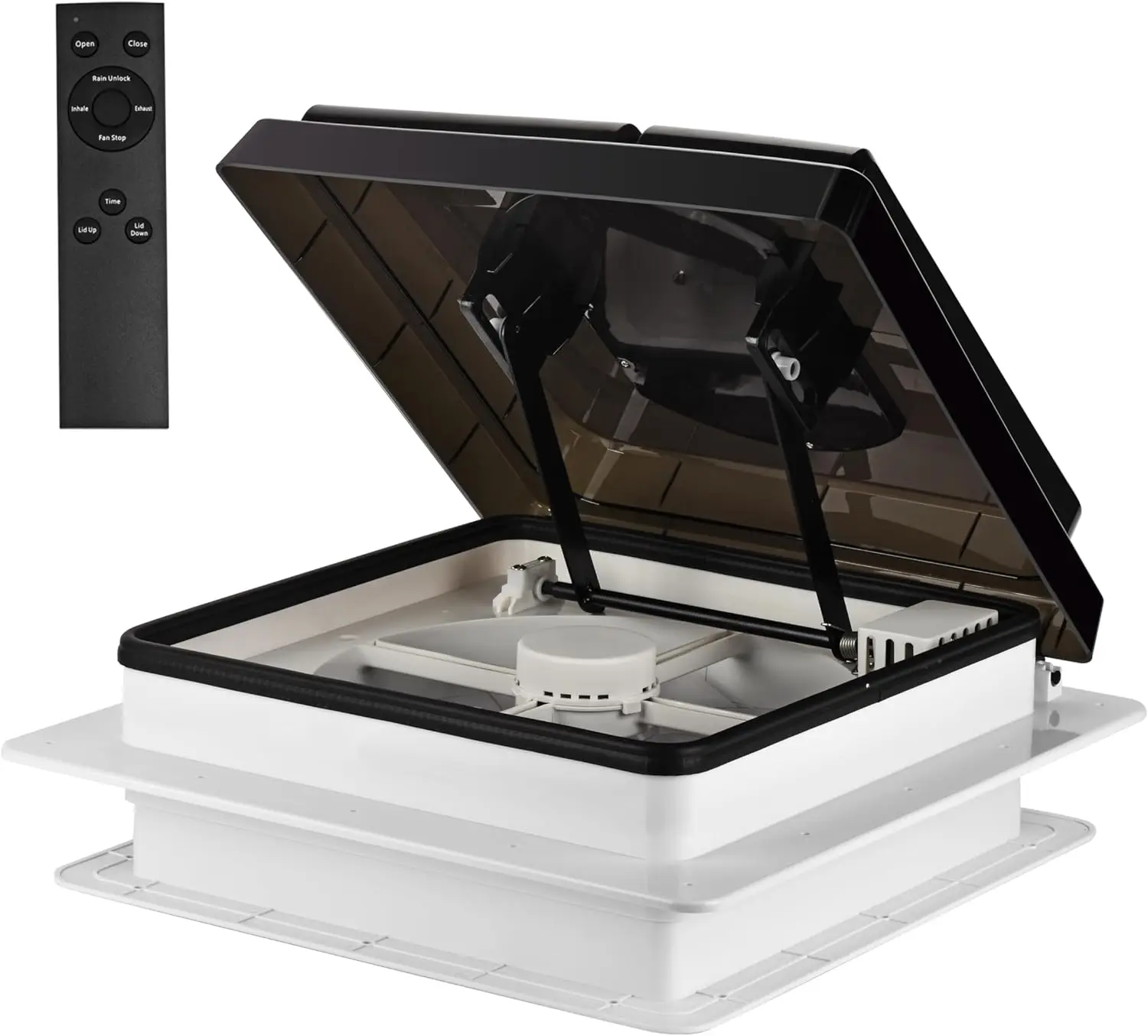 14" Electric RV Vent Fan with Remote, Reversible Camper Roof Vents for Motorhomes, 4-Speed RV Ventilation Fans with Rain Sensor