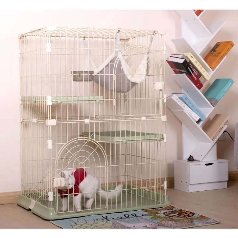 Multi-story Cat Villa Home Indoor Small Cattery with Toilet Extra Large Free Space House Multi-story Villa