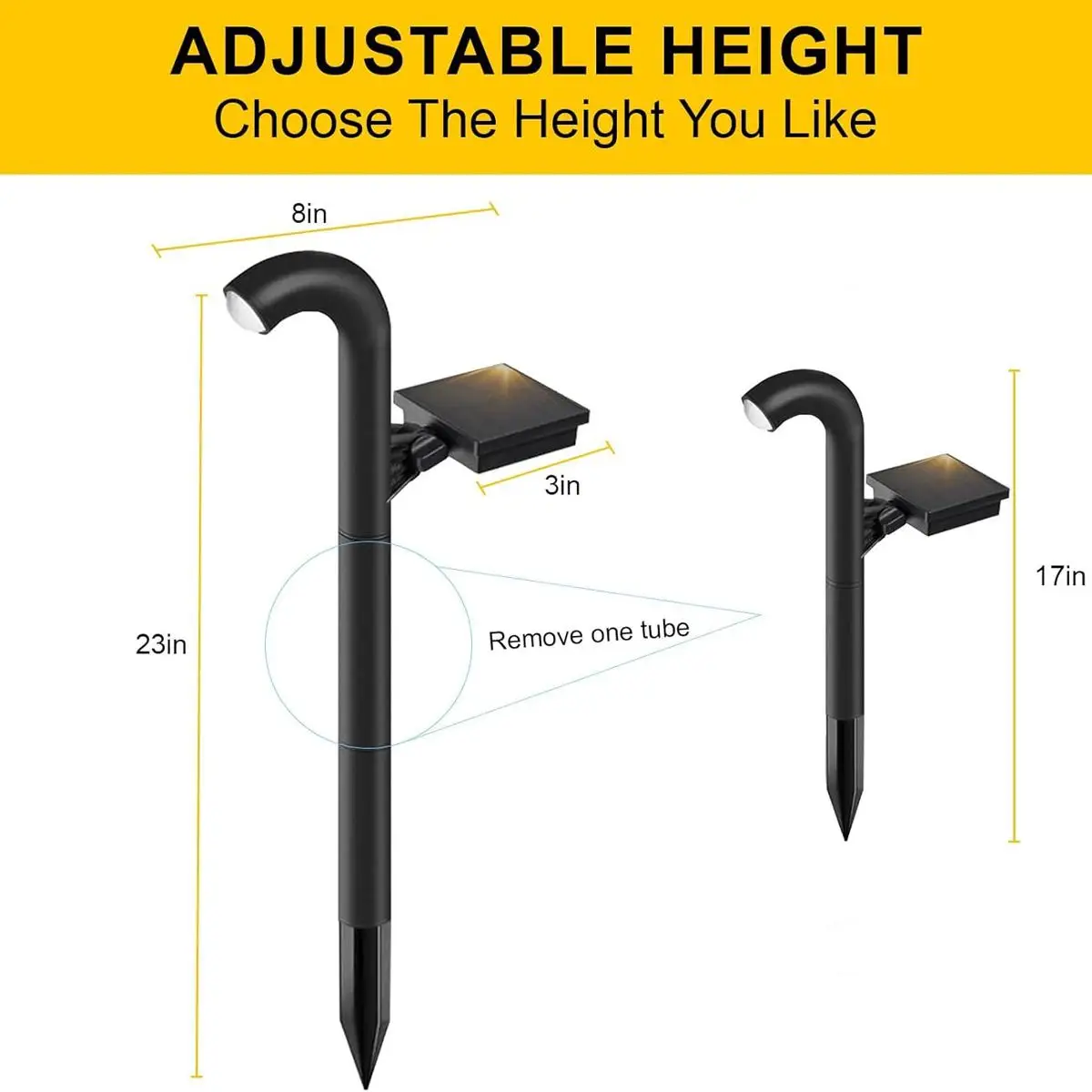 Solar Pathway Spotlight Waterproof Warm White LED Auto On Off Outdoor Landscape Garden Driveway Yard Decorative Stake Light Home
