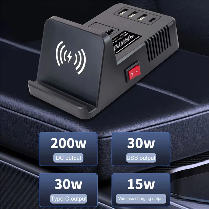 

A11M-Car Inverter Voltage Converter Fast Charging USB Car Charger Automotive Inverter White