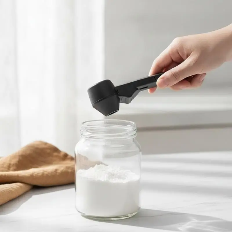 Creative Sliding Leakproof Coffee Scoop Protein Powder Measuring Spoon With Funnel & Hanging Hole For Kitchen Bar Gym Travel