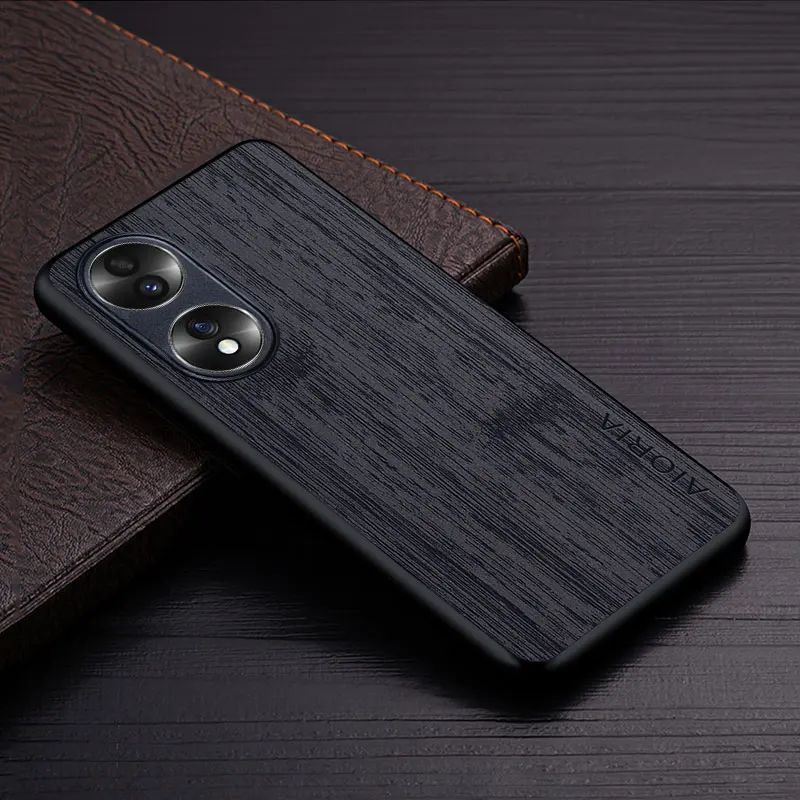 Case for Honor 70 50 20 10 8X pro bamboo wood pattern Leather cover Luxury coque for Honor 50 pro case capa