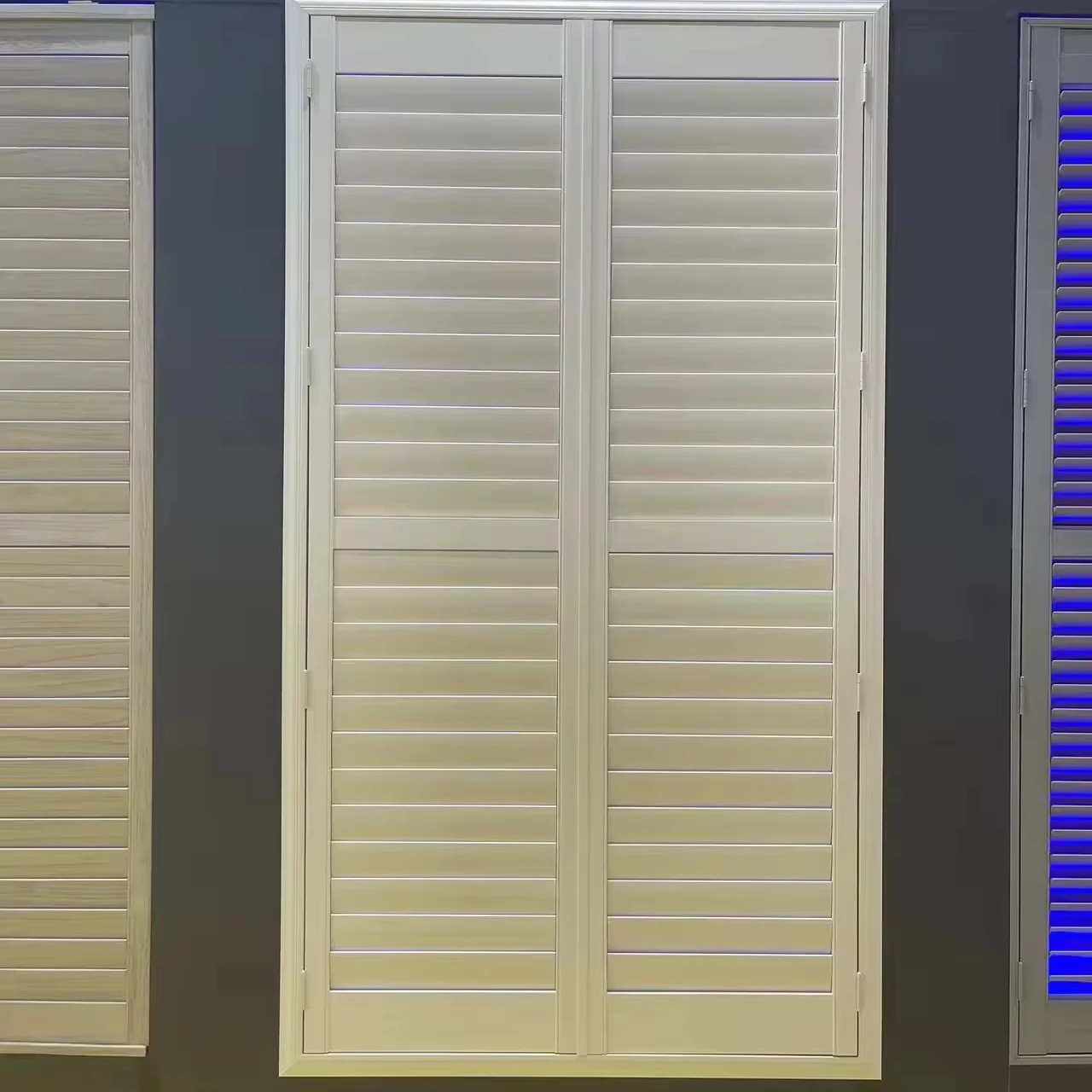 3 Inches 89mm PVC Louver Shutters Factory Direct Plantation Shutters White Sunscreen Horizontal Louver Plantation Shutters